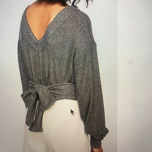 Free People Beach Front Long Sleeve Wrap Top